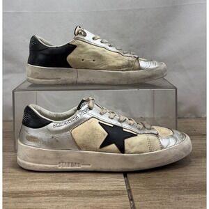 Golden Goose Stardan Sneakers Platform Silver Black Star Size 39 Low Top